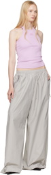 Marine Serre Purple Moon Logo Ribbed Jersey Tank Top