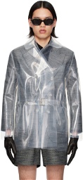 Ernest W. Baker Transparent Double-Breasted Trench Coat