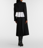 Chloé Pleated virgin wool midi skirt