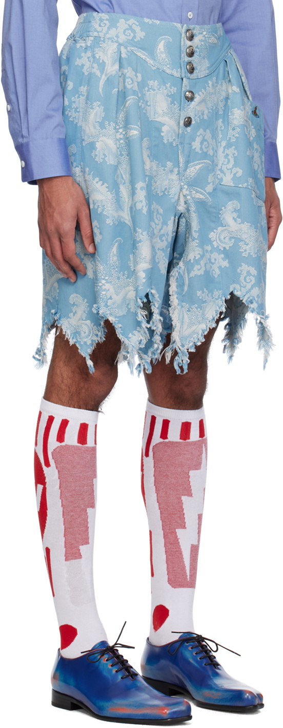 Vivienne Westwood Blue & Off-White Romario Shorts Vivienne Westwood