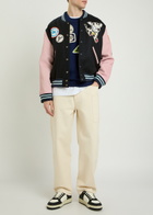 Kenzo Badges Appliquéd Wool Varsity Jacket Navy