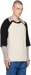 NVRFRGT Off-White & Black Crewneck Long Sleeve T-Shirt