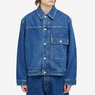 Studio Nicholson Men's Petar Patch Pocket Denim Jacket in Indigo Wash
