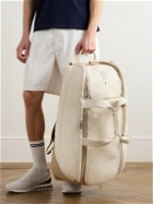 Brunello Cucinelli - Logo-Print Suede and Mesh-Trimmed Full-Grain Leather Backpack
