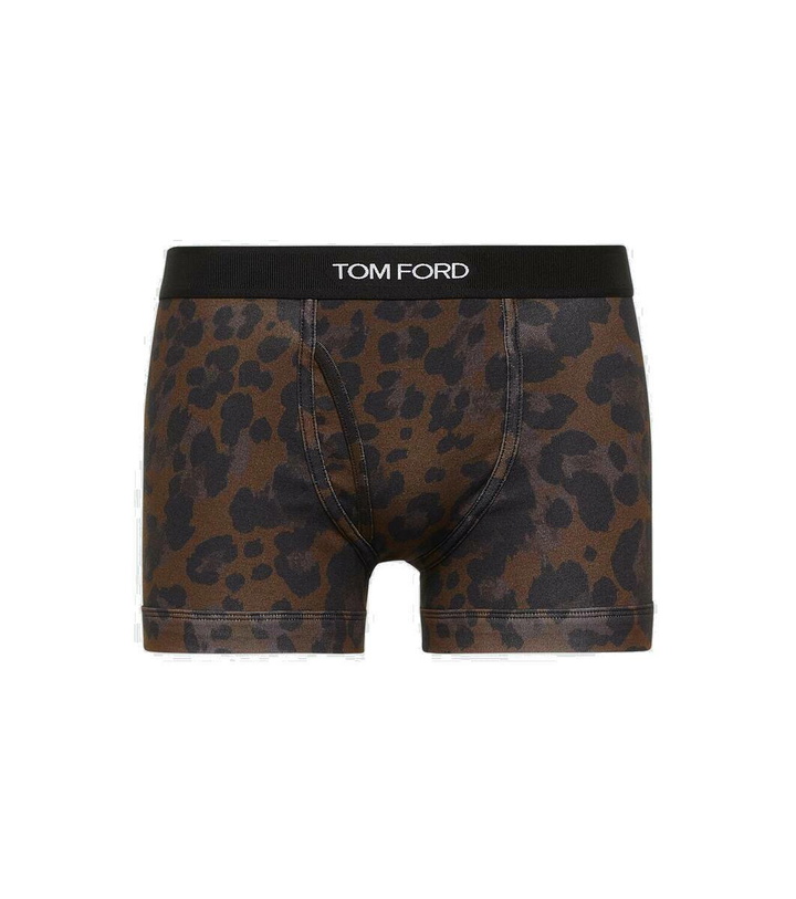 Photo: Tom Ford Leopard-print cotton-blend jersey boxer briefs