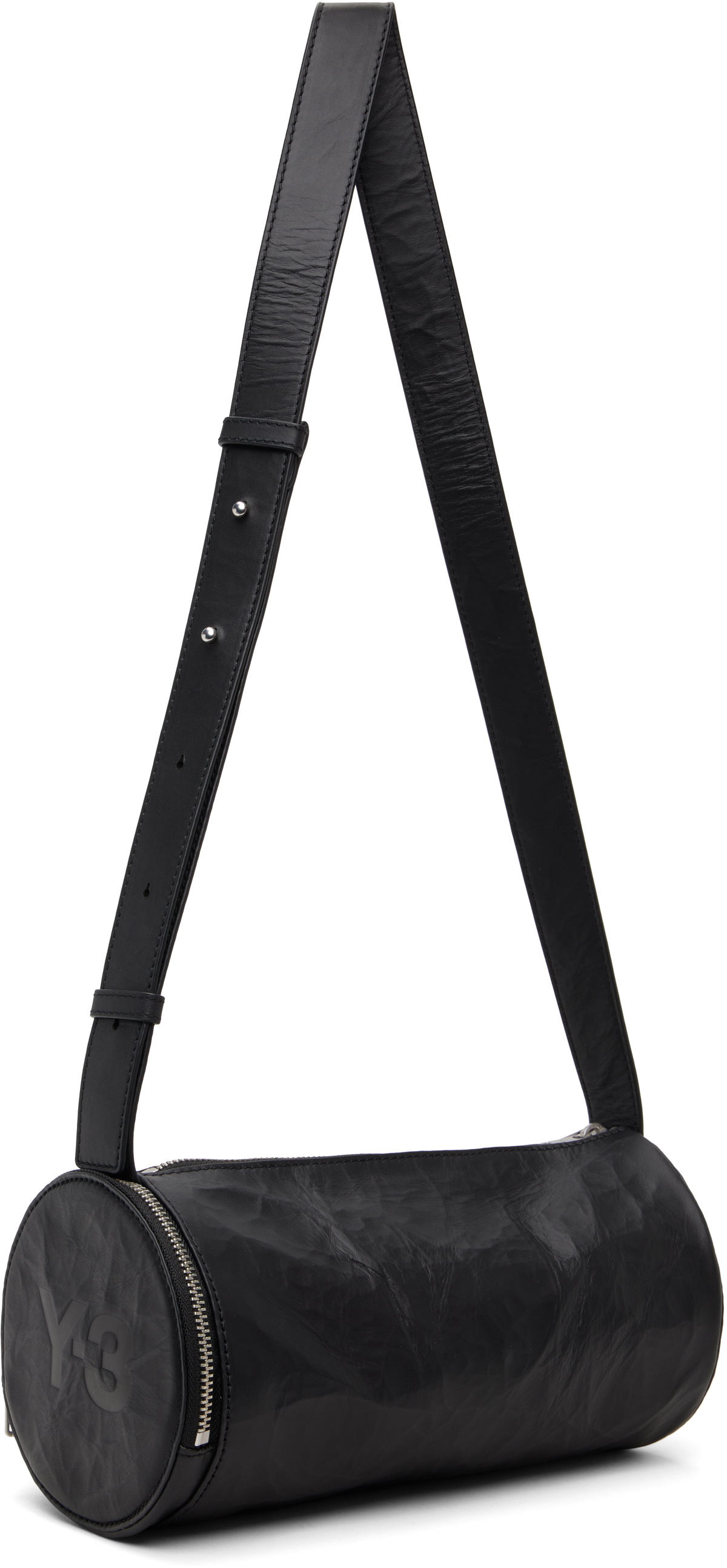 Y-3 Black 'Y-3' Leather Barrel Bag