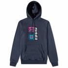 By Parra Men's Wave Block Tremors Hoody in Navy Blue