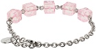Marni Silver & Pink Dice Charm Bracelet