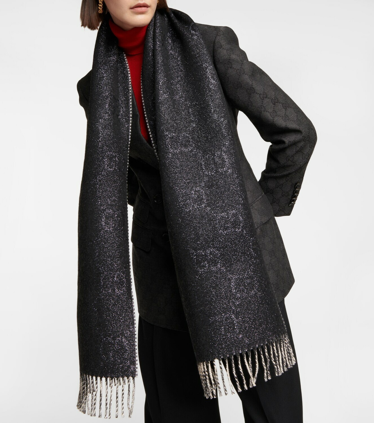 Gucci - Interlocking G wool-blend scarf