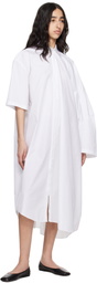 ALAINPAUL White Extended Shirt Maxi Dress