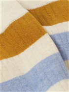 Oliver Spencer Loungewear - Varsity Striped Cotton-Blend Socks
