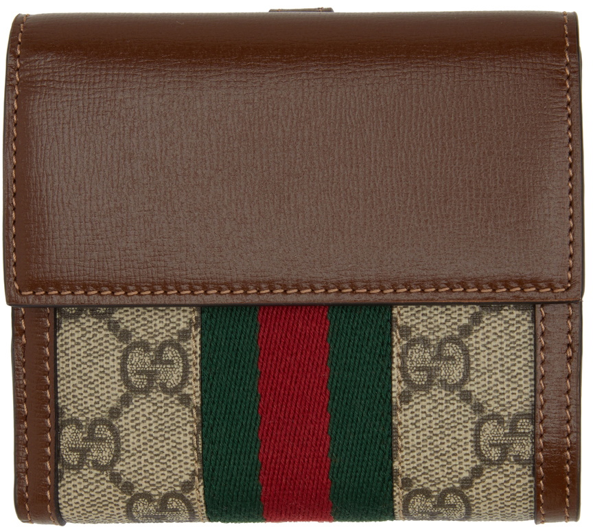 Sylvie cloth wallet Gucci Brown in Cloth - 34287513