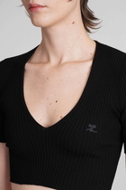 Courrèges Topwear In Black Viscose