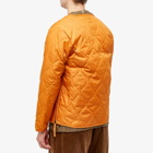 Taion Men's Military Zip V-Neck Down Jacket in Dark Orange