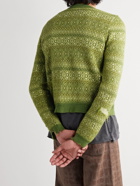 Maison Margiela - Distressed Fair Isle Wool Sweater - Green