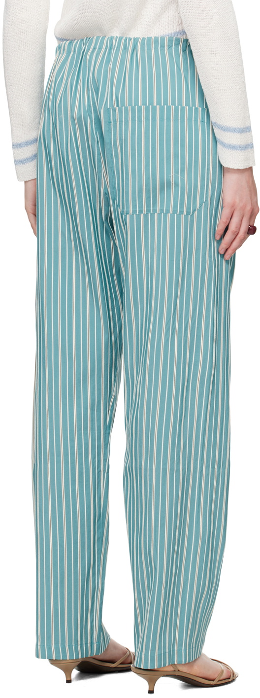 Bode Blue Shore Stripe Trousers