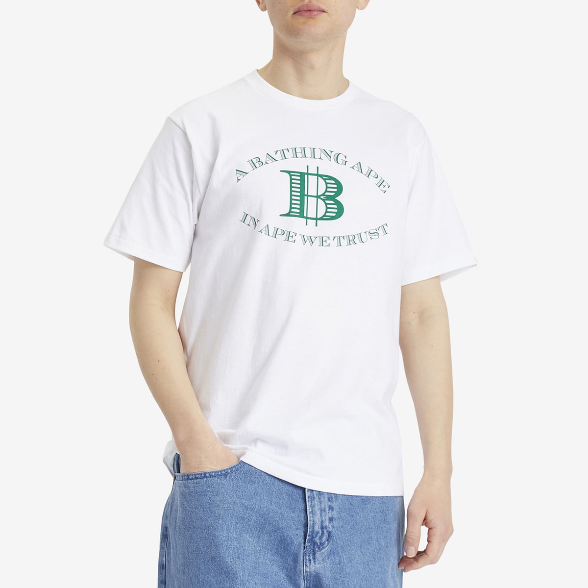 A Bathing Ape Men's Money B Logo T-Shirt in White
