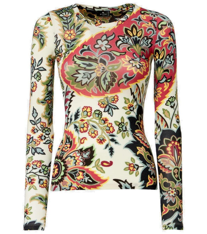 Photo: Etro Serafino printed wool-blend T-shirt