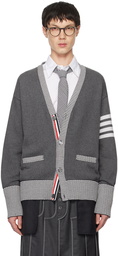 Thom Browne Gray 4-Bar Hector Cardigan