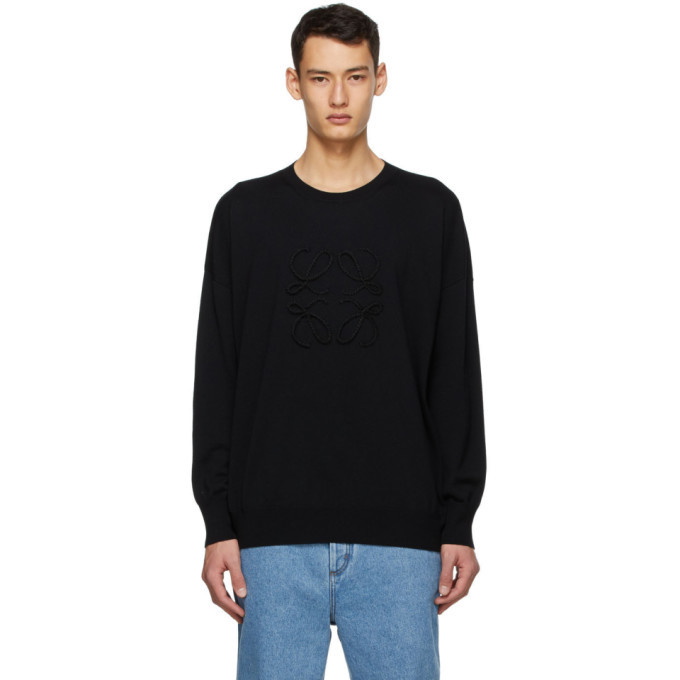 Photo: Loewe Black Cashmere Anagram Stitch Sweater