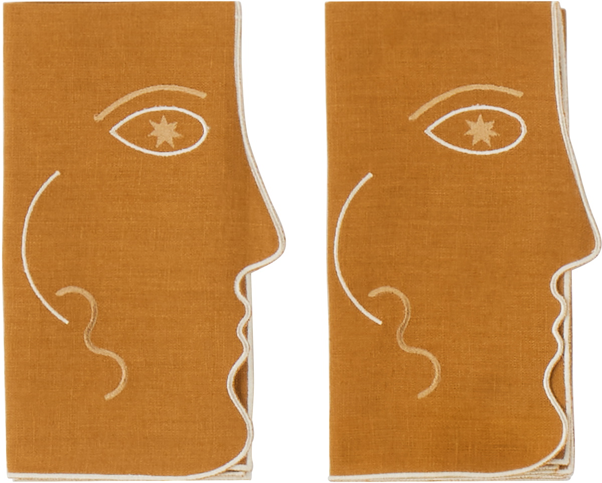 Maison Balzac Brown 'Tête à Tête' Napkins Set
