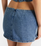 Magda Butrym Floral-appliqué denim miniskirt