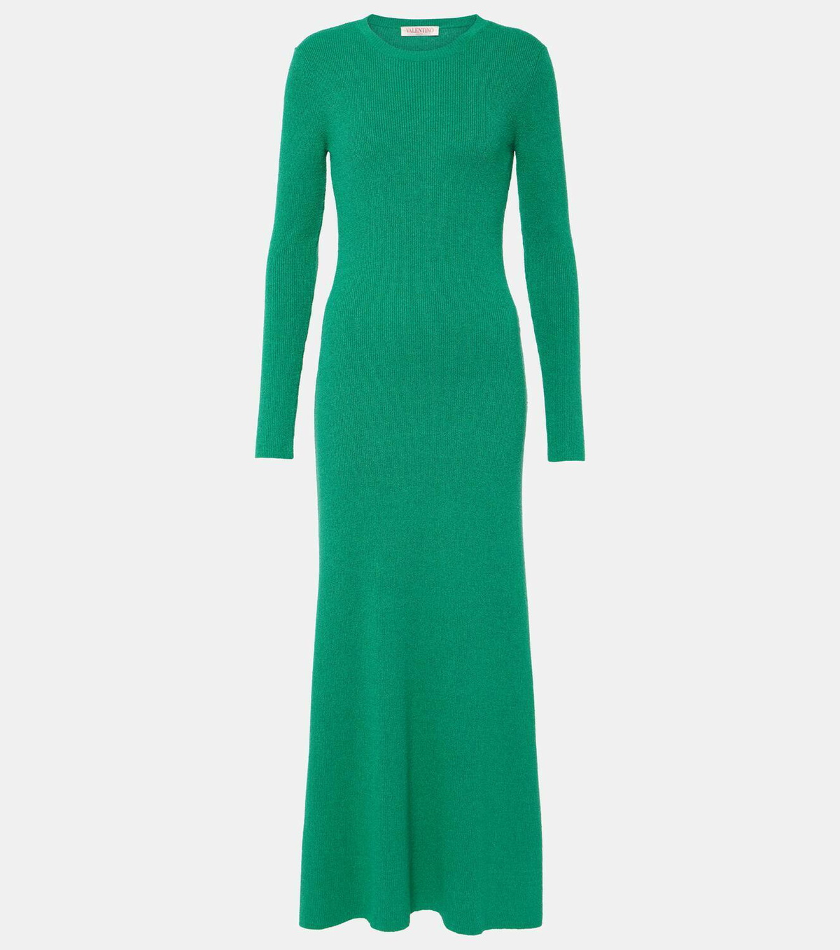 Valentino Ribbed-knit silk boucl midi dress Valentino