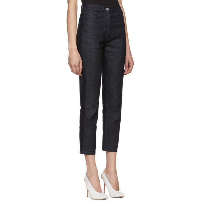 A-Plan-Application Indigo Straight Cropped Jeans
