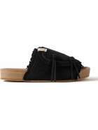 Visvim - Christo Shaman-Folk Fringed Suede Sandals - Black