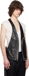 Rick Owens Black Temple Bauhaus Leather Vest