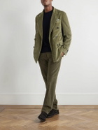 Massimo Alba - Mauko Straight-Leg Prince of Wales Checked Cotton-Blend Corduroy Suit Trousers - Green