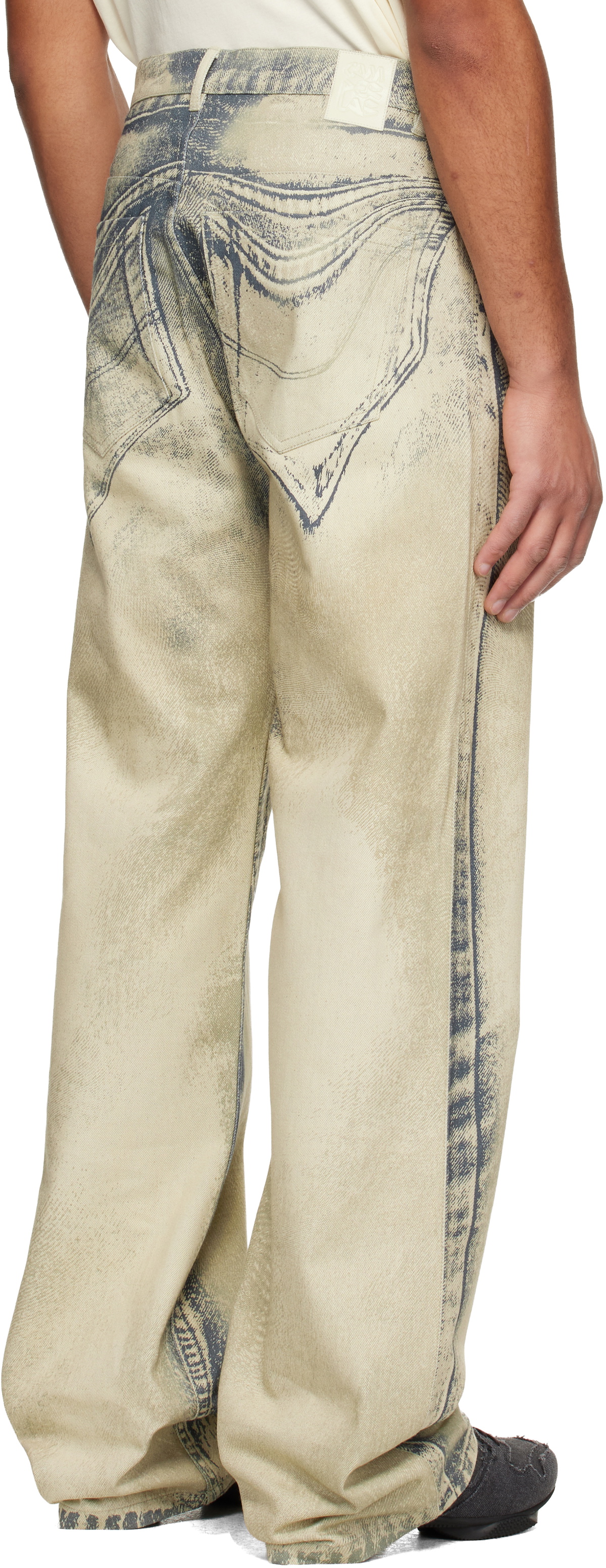 CAMPERLAB Beige Distorted Print Jeans