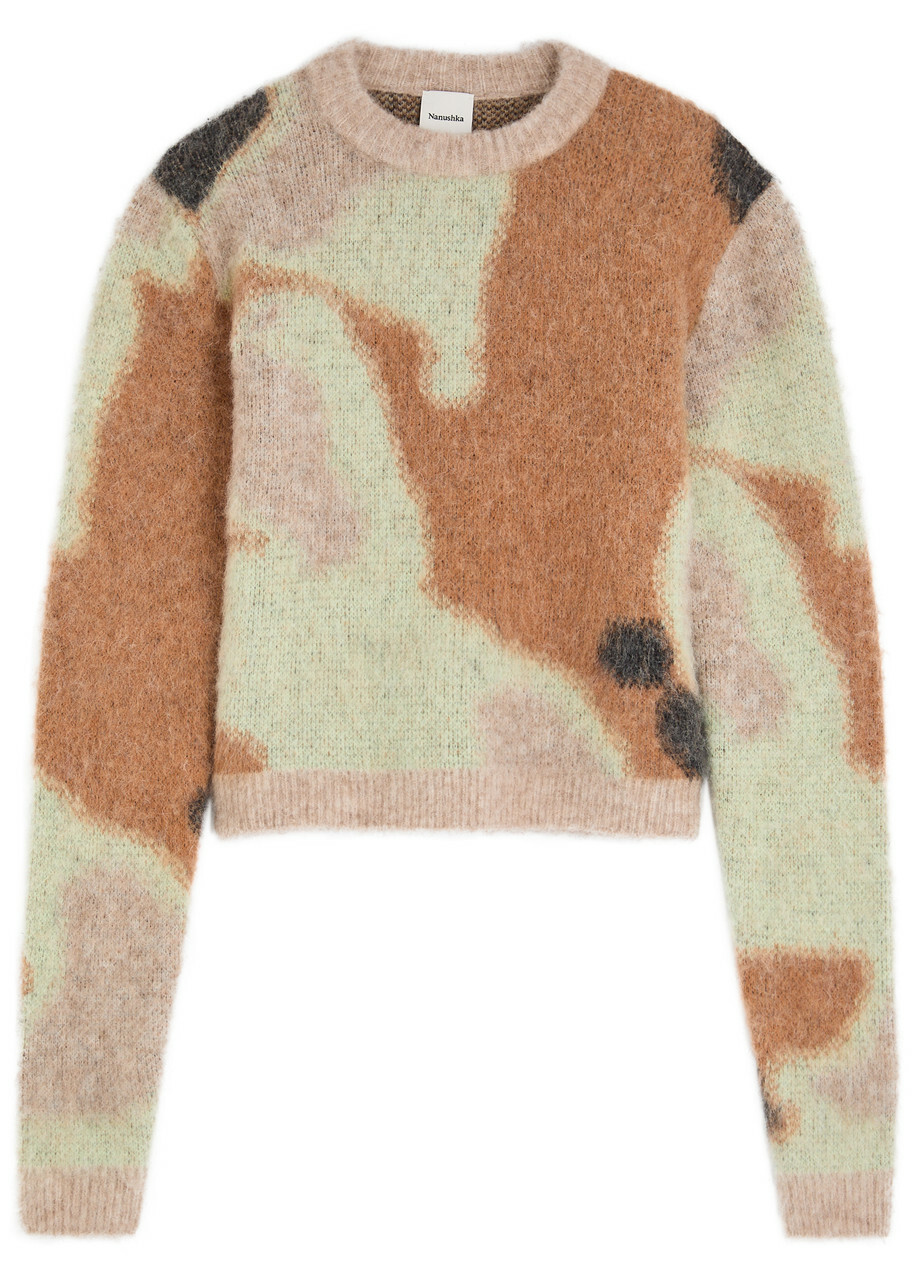Nanushka Fanni Patterned Brushed-knit Jumper Multicoloured