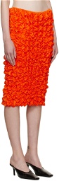 Ester Manas Orange Ruched Midi Skirt