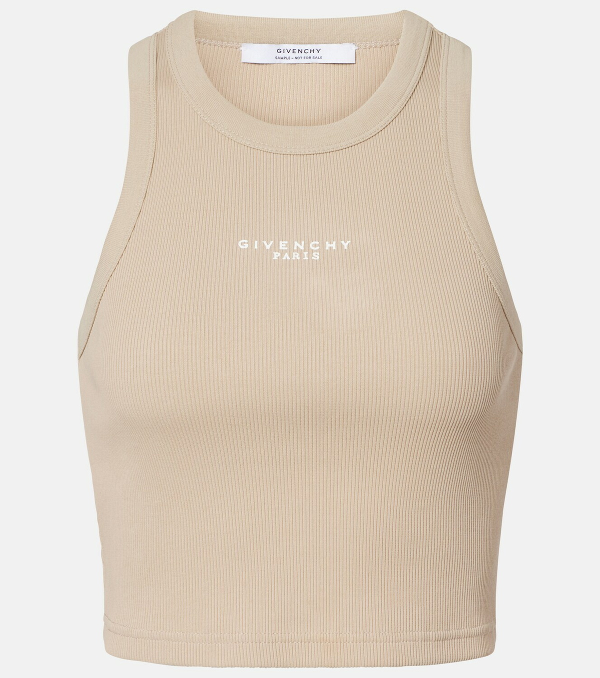 Givenchy Logo cropped cotton jersey tank top