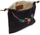 Loewe Black & Off-White Paula’s Ibiza Parrot Drawstring Pouch