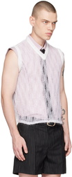 Ernest W. Baker White V-Neck Vest