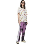 Palm Angels White and Multicolor Butterflies Bowling Shirt
