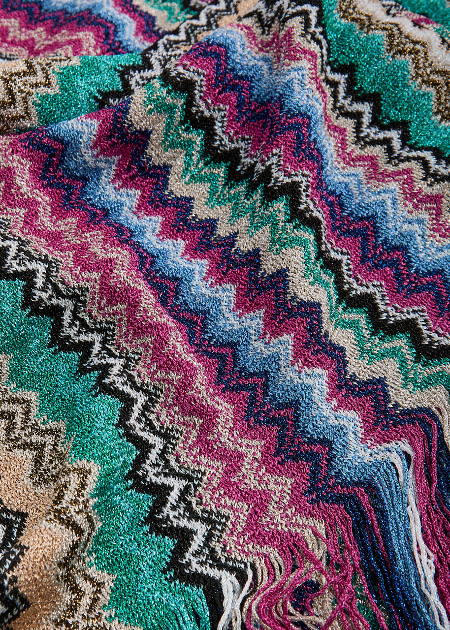 Missoni Zigzag-intarsia Metallic-knit Scarf - Multicoloured - One