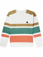 Isabel Marant - Logo-Flocked Striped Cotton-Blend Jersey Sweatshirt - White