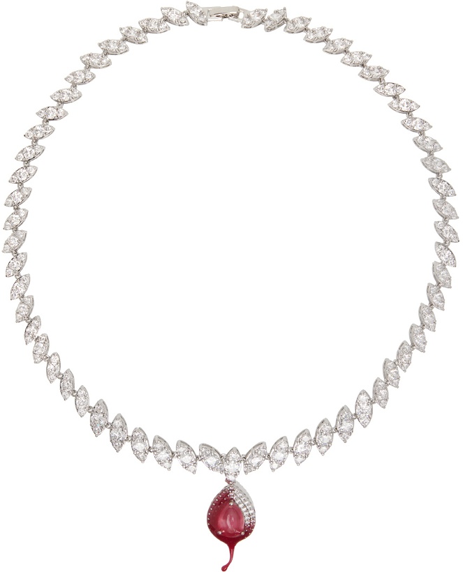 Photo: Ottolinger Silver Crystal Pink Dip Necklace