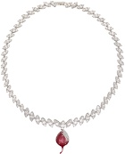 Ottolinger Silver Crystal Pink Dip Necklace