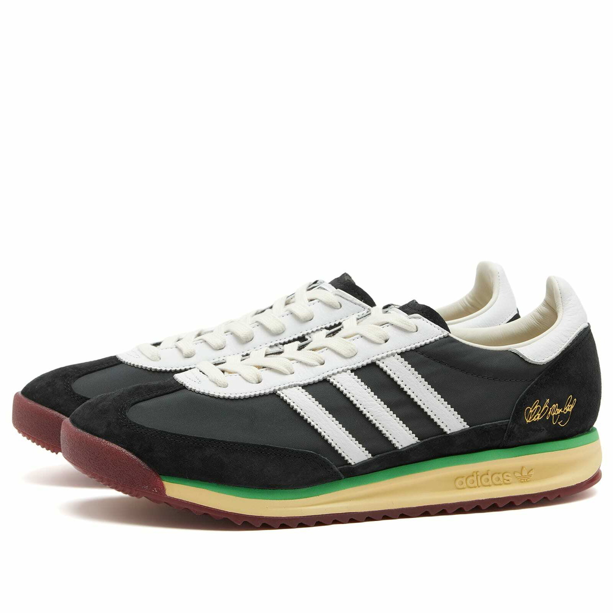 Adidas x Bob Marley SL72 RS Sneaker in Black/White/Off White