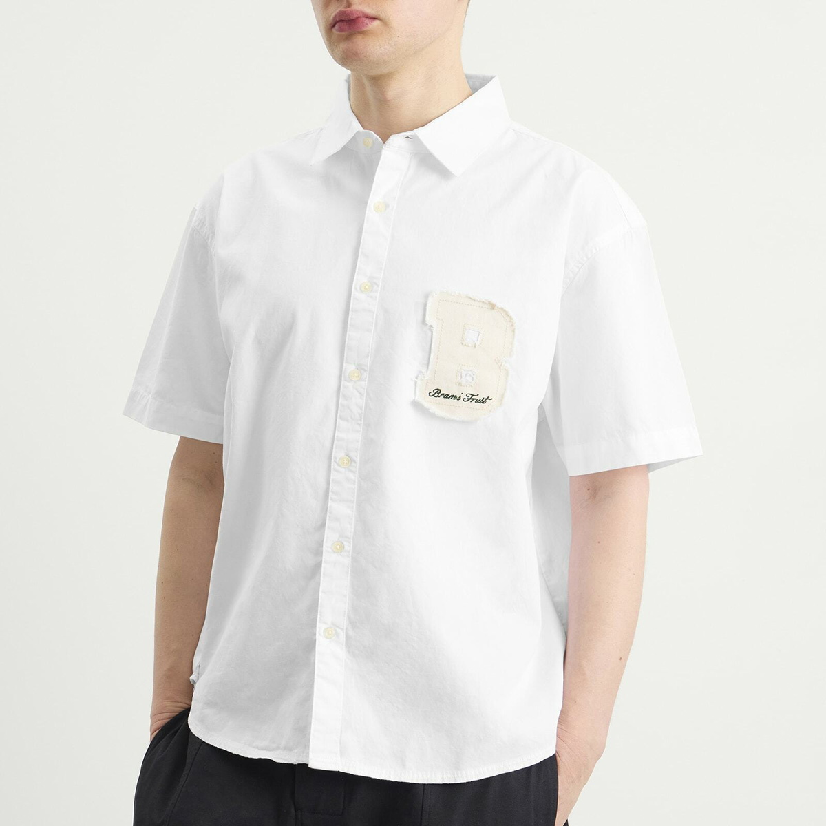 Bram's Fruit Men's Shortsleeve Varsity Shirt in White