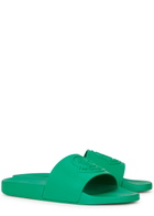 Moncler Basile Logo Rubber Sliders Green