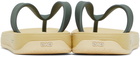 Suicoke Beige & Green ZAB Flip Flops