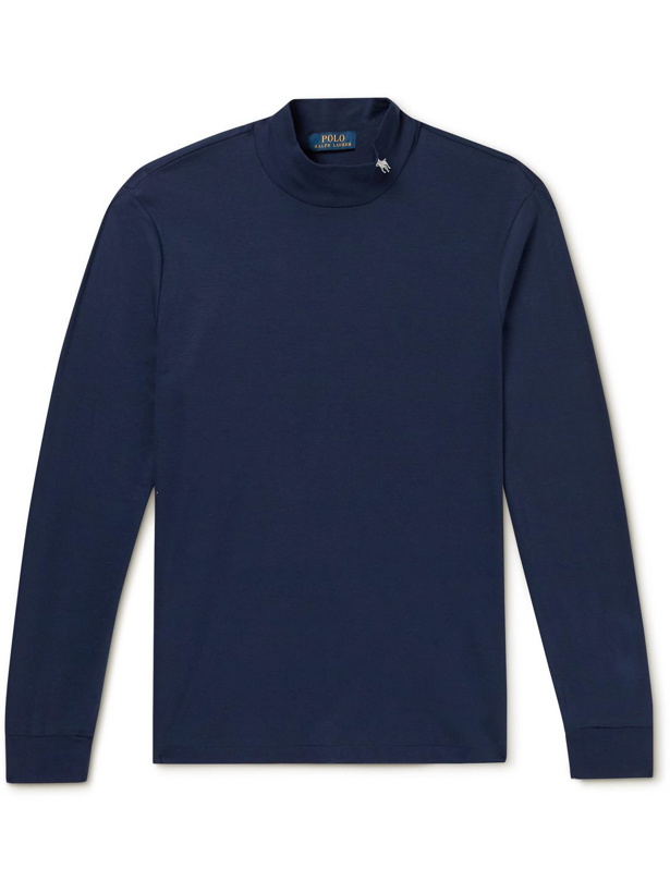 Photo: Polo Ralph Lauren - Logo-Embroidered Cotton-Jersey Sweatshirt - Blue