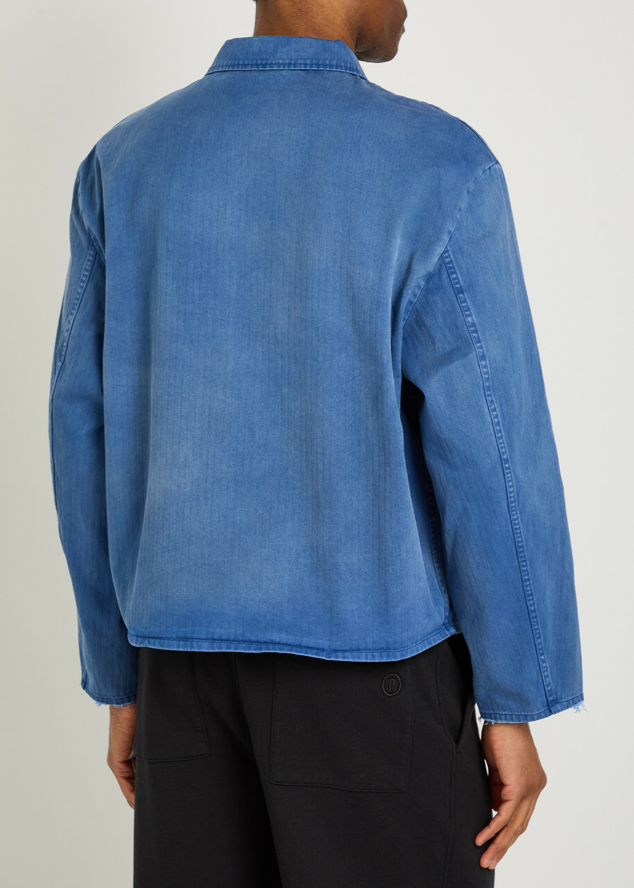 Cole Buxton Patch Pocket Cotton and Wool-blend Overshirt Blue