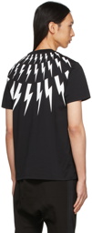 Neil Barrett Black Felix The Cat Edition Fair Isle Thunderbolt T-Shirt