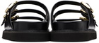 Marc Jacobs Black 'The Leather Kiki' Slide Sandals